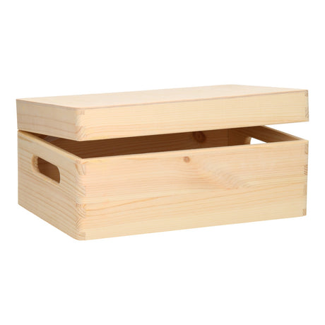Boîte de rangement Playwood rectangulaire avec couvercle à rabat en pin petit