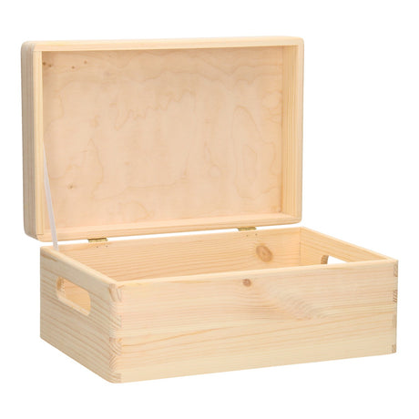 Boîte de rangement Playwood rectangulaire avec couvercle à rabat en pin petit