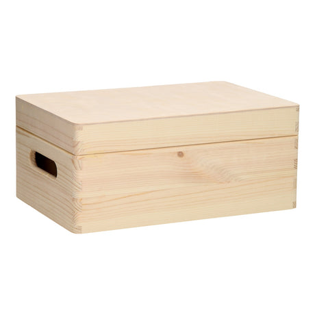 Boîte de rangement Playwood rectangulaire avec couvercle à rabat en pin petit