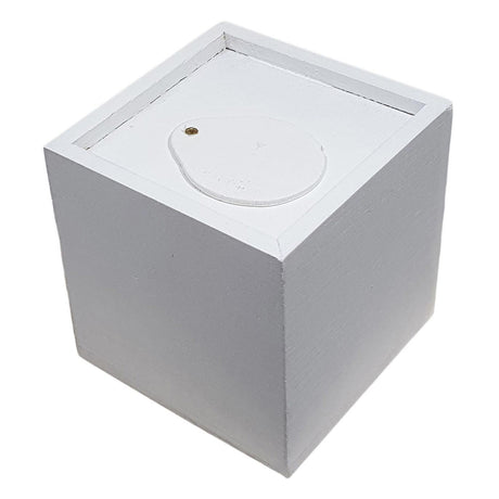 Creativ company Tirelire en bois carrée - blanc - l 8,7 cm x l 8,5 cm x h 8,6 cm