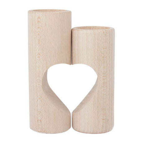 Lot de 2 porte-bougies chauffe-plat en bois Playwood naturel.