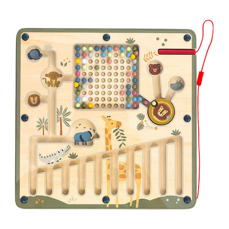 Playwood aimant en bois labyrinthe safari jouets Montessori 28x28cm.