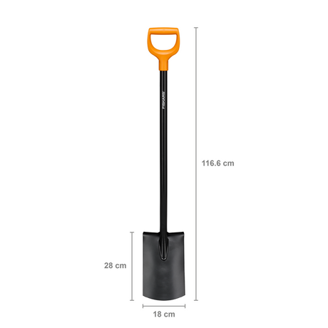 Bêche ronde solide Fiskars | tige en métal | 1066717 - 1066717