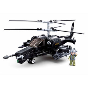 Jouets de construction d'hélicoptère d'attaque en briques Sluban – jouets de construction – jeu de construction avec 330 blocs de construction – m38-b0752 – à partir de 8 ans
