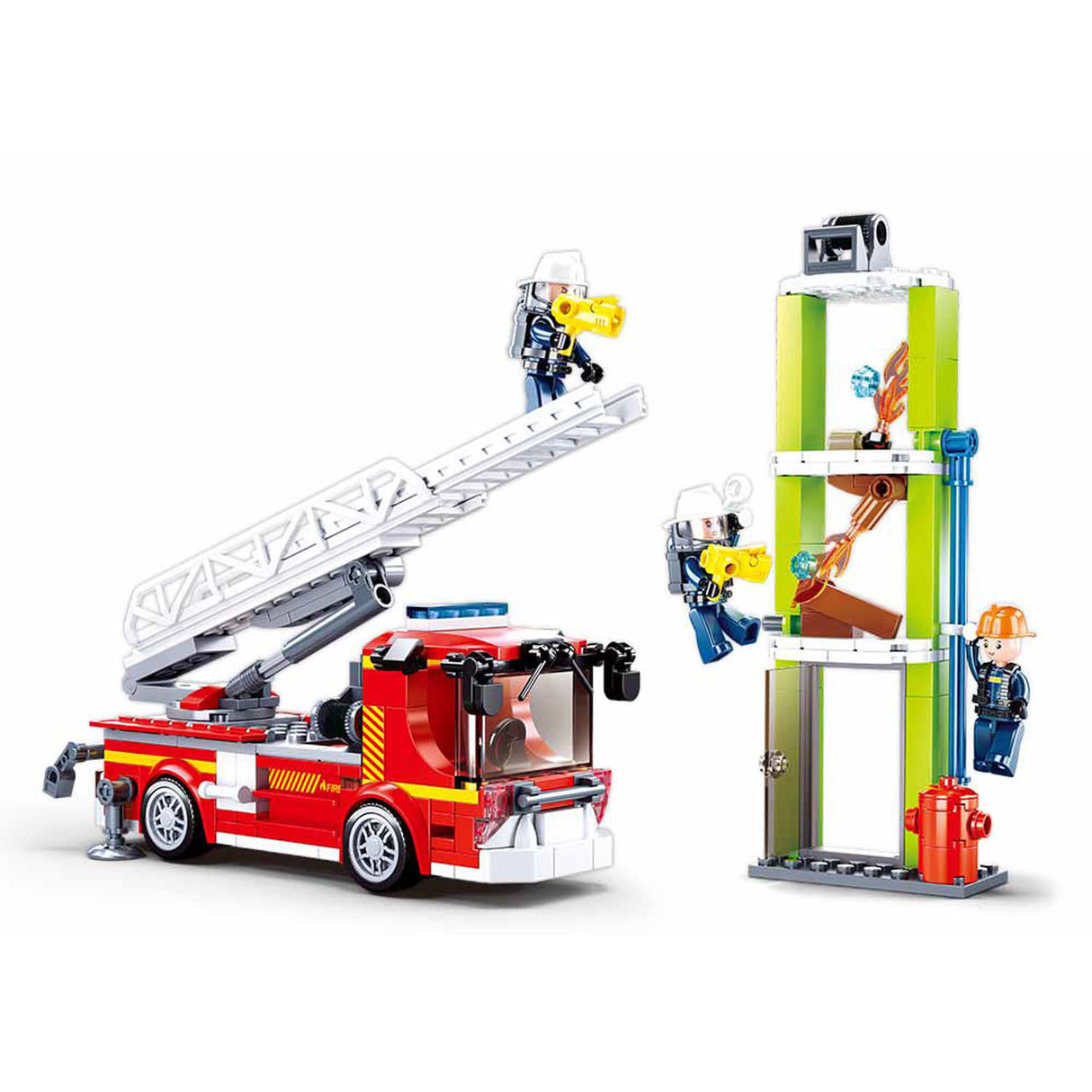 Exercice de camion-échelle des pompiers de Sluban