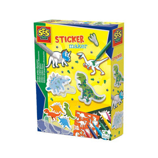 Ses creative ses - fabricant d'autocollants - dinosaures - autocollants shaker et autocollants dinosaures ordinaires - coloriez vous-même - y compris marqueurs, paillettes et colle pailletée - bricolage pour garçons - jouets dinosaures