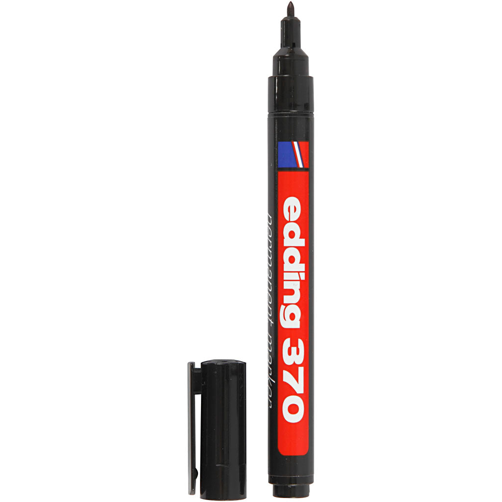 Marqueur Edding 370, largeur de trait 1 mm, noir, 1 pièce