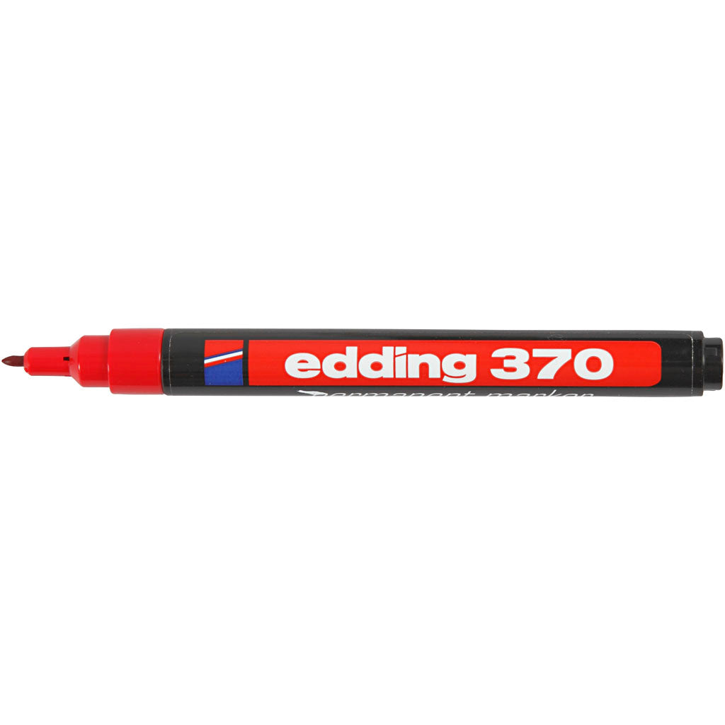 Marqueur Edding 370, largeur de trait 1 mm, rouge, 1 pièce