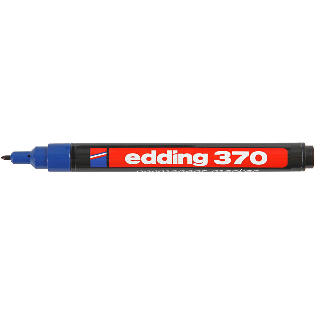 Marqueur Edding 370, largeur de trait 1 mm, bleu, 1 pièce