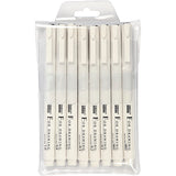 Feutres fins, largeur de trait 0,03+0,05+0,1+0,2+0,3+0,5+0,8+1,0 mm, noirs, 8 pièces 1 boîte