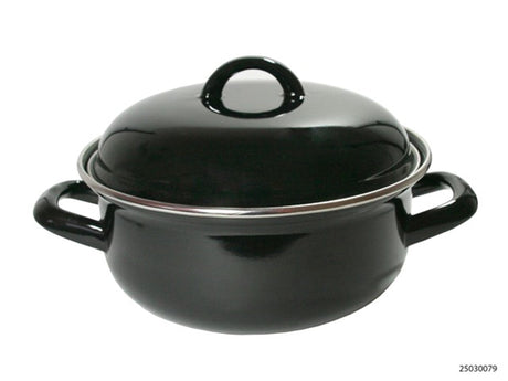 Ustensiles de cuisine poêle à frire noire émaillée 24cm 4,5 l