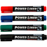 Mungyo power liner, largeur de trait 1,5-3 mm, noir, bleu, vert, rouge, 4 pièces 1 boîte