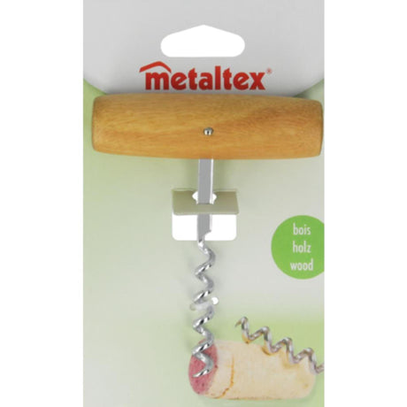 Tire-bouchon Metaltex bois acier inoxydable 10,5cm