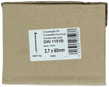 1015642 - doos 5 kg. nagels platte kop 2,7x60 mm | 3 stuks