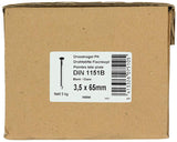 1015648 - doos 5 kg. nagels platte kop 3,5x65 mm | 3 stuks