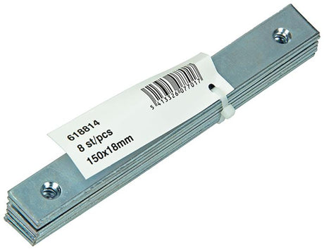 1014306 - 8 verbindingsplaatjes verzinkt150x18mm | 10 stuks