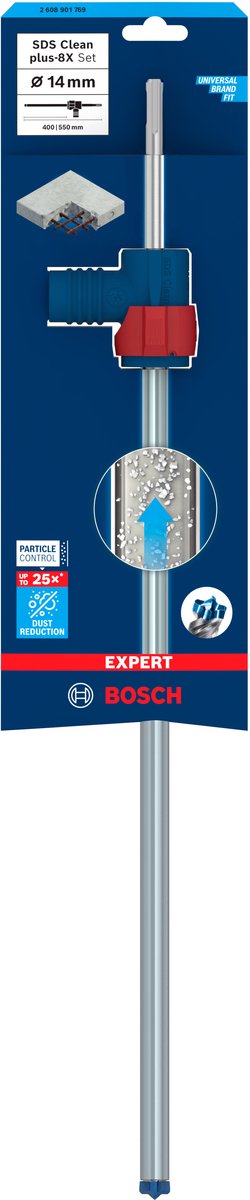 Bosch expert sds clean plus-8x jeu de forets à percussion 14 x 400 x 550