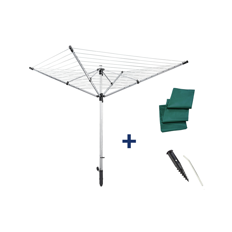 Leifheit Leifheit 85282 Sèche-linge rotatif LinoLift 600 QuickStart, longueur de séchage 60 m, argent