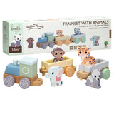 Joueco train en bois animaux sauvages