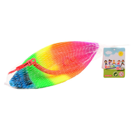 Balle arc-en-ciel amusante en plein air taille 5 avec cordon. 3+