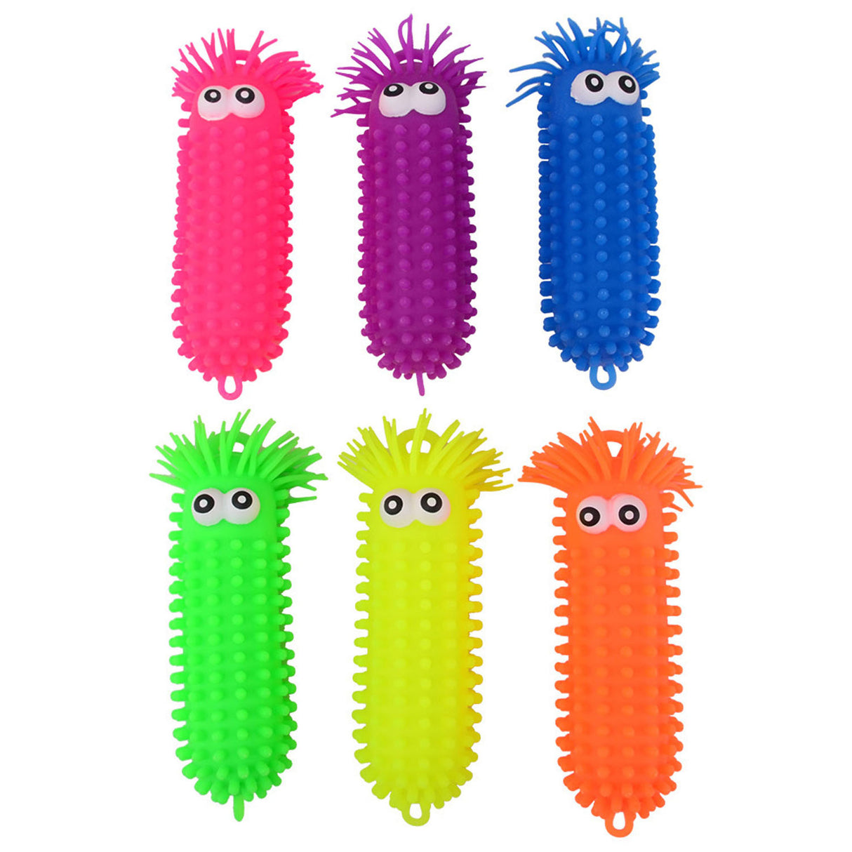 Johntoy Fluffy Worm Groot met Ogen, 28cm