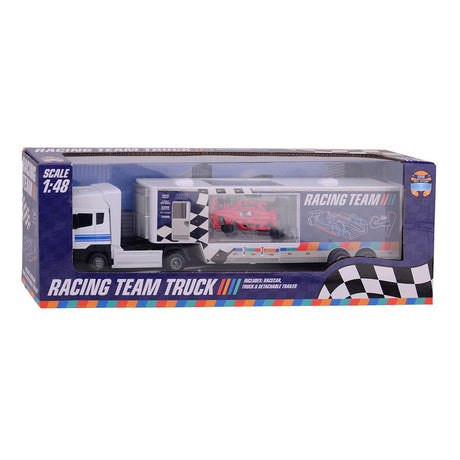 Johntoy Race Team Truck With Die Cast Racing car