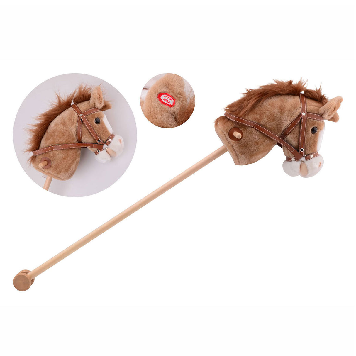 Cheval de loisir en peluche Johntoy avec son