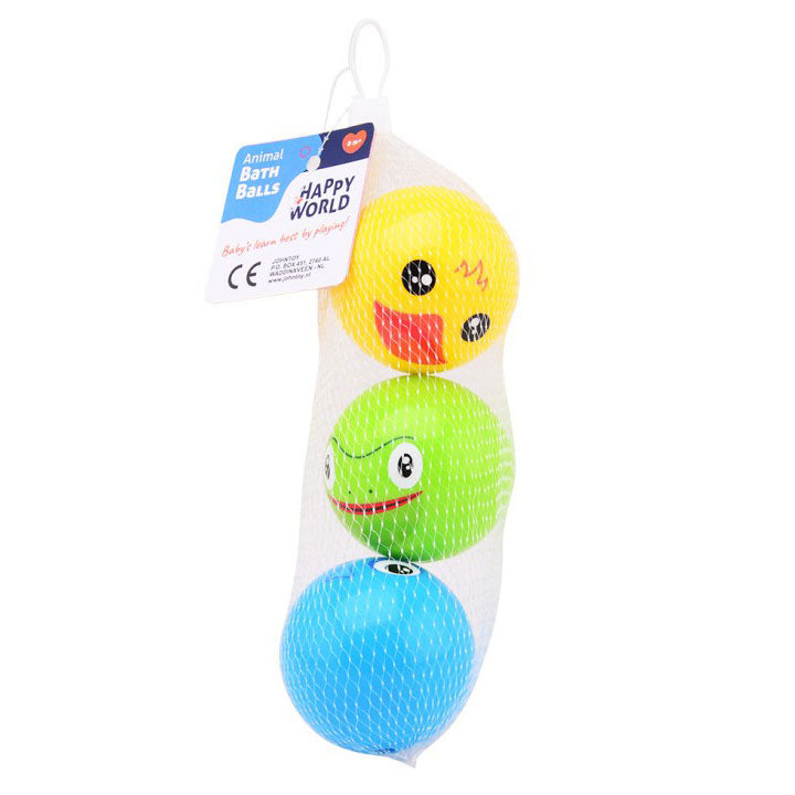 Johntoy Happy World Dieren Bath Speelballen, 3st.