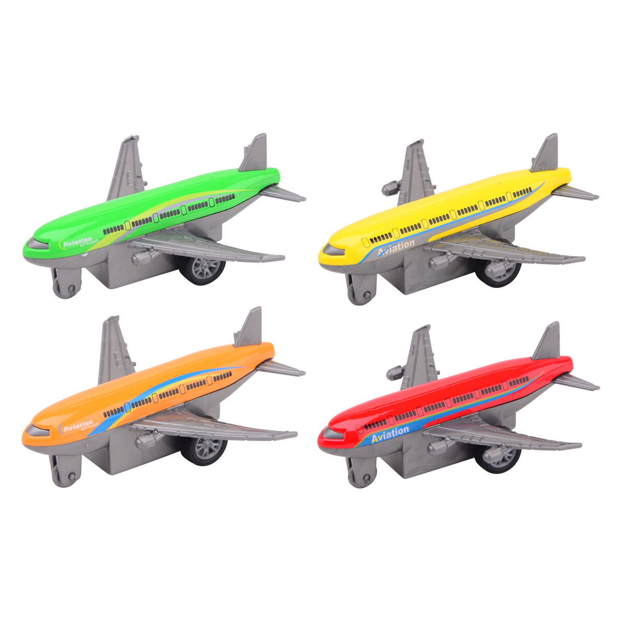 Avion moulé sous pression Johntoy, 4 pièces.