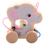 Joueco The Wildies Animal en bois avec piste de perles