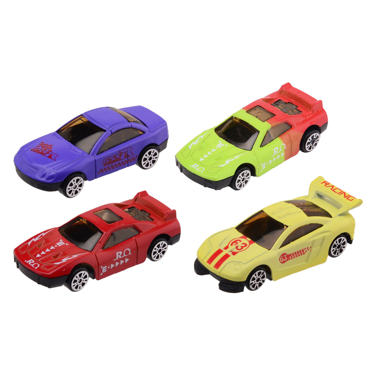 Voiture de course moulée sous pression à couleurs changeantes Johntoy, 3 pièces.
