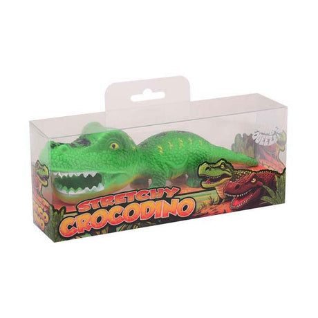 Johntoy crocodile extensible 20cm dinosaure dans une boîte transparente