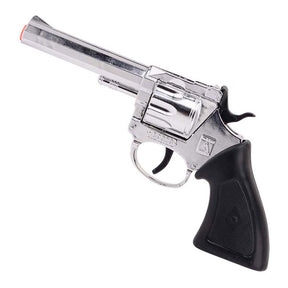 Pistolet Johntoy Wicke Rodeo 198 mm, 100 coups, chromé, emballé dans une boîte