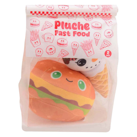 Johntoy peluche jouer 2 morceaux de restauration rapide dans un sac