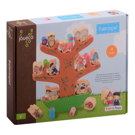 Jouéco johntoy jeu d'équilibre en bois fien teun - jouets éducatifs 19 pièces.