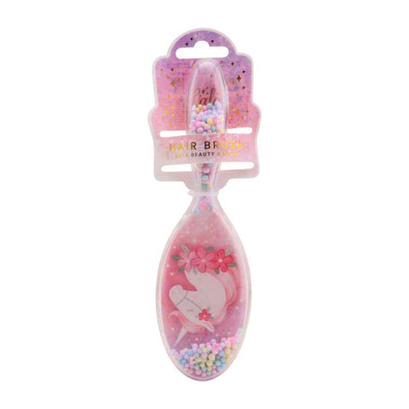 Brosse à cheveux rose Johntoy pour enfants - fée licorne - 21x5x4cm
