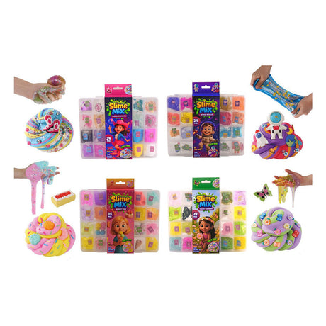 Johntoy putty, slime accessoires mix jumbo pack 24-delig 4 assorti