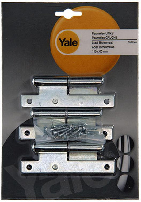 Yale 1019135 - 3 stalen paumellen verzinkt links 110x60mm | 2 stuks