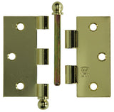 Yale 1019144 - 3 bolknopscharnieren vermessingd 76x76mm | 2 stuks