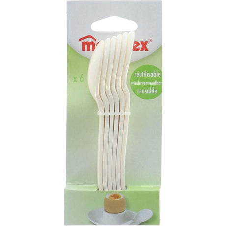 Metaltex cuillères à oeufs en plastique 12,5cm lot de 6 pièces