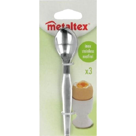 Metaltex cuillères à oeufs métal 12,5cm lot de 3 pièces