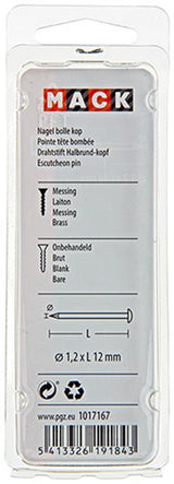 Mack 1017167 - nagel bolle kop messing 20 gr 1,2 x 12 mm | 10 stuks