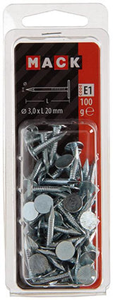 Mack 1017201 - schalienagel staal verzinkt 100 gr 3,0 x 20 mm | 5 stuks