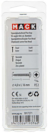Mack 1017271 - spaanplaatschroef cylkop geelverz.35 st 4,0 x 16 mm | 10 stuks