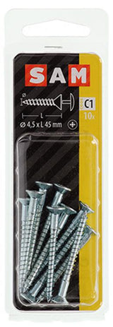 Mack 1017333 - schroef met kopboring staal verz. 10 st 4,5 x 45 mm | 10 stuks