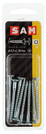 Mack 1017334 - schroef met kopboring staal verz. 8 st 4,5 x 50 mm | 10 stuks