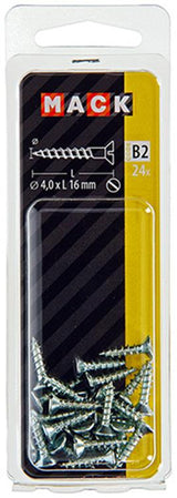 Mack 1017352 - houtschroef verzonken kop verz24 st 4,0 x 16 mm | 10 stuks