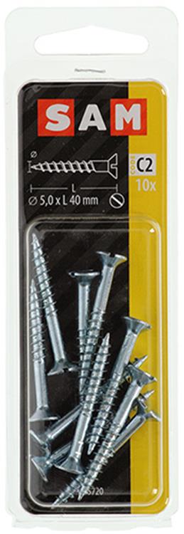 Mack 1017363 - houtschroef verzonken kop verz10 st 5,0 x 40 mm | 10 stuks