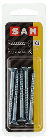 Mack 1017367 - houtschroef verzonken kop verz5 st 6,0 x 60 mm | 10 stuks