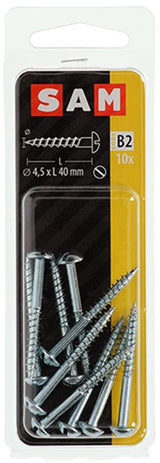 Mack 1017377 - houtschroef bolkop staal verzinkt 10 st 4,5 x 40 mm | 10 stuks